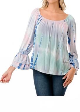 NEW VAVA frances off shoulder pastel bamboo top in multi color